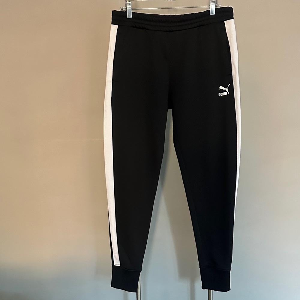 Puma Men’s Track Pants. Black With White Stripe. Style  No. 573313 Size Large